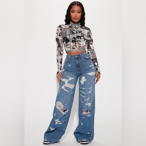 Fashion Nova In Your Eyes Anime Mesh Top - Picture 2 of 7